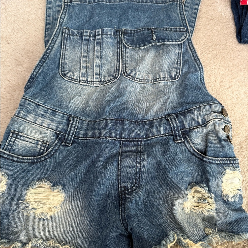 Denim overalls shorts size small
